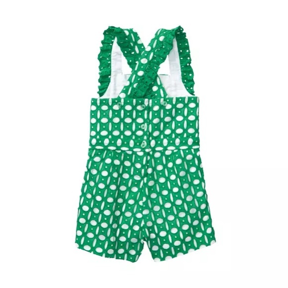 Janie & Jack Romper Eyelet Shamrock‎ Green Size 4 - Picture 2 of 7